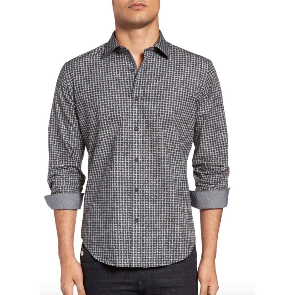 Bugatchi Shaped Fit Sport Long Sleeve Shirt